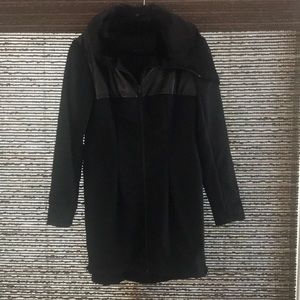 Cashmere/Wool Coat with Leather & Fur